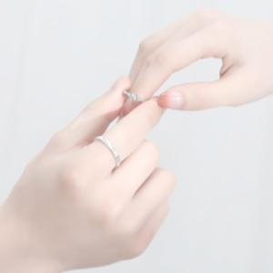 Nhẫn đôi bạc đính đá CZ All Of Love Aurelia