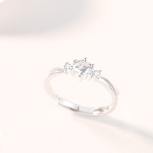 Nhẫn đôi bạc đính đá CZ All Of Love