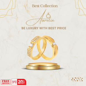 Cặp nhẫn cưới Kim cương Vàng 18K Aurelia