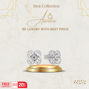 Vỏ Bông tai Kim cương Vàng Trắng 18K