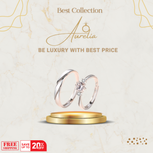 Nhẫn đôi bạc đính đá CZ All Of Love Aurelia